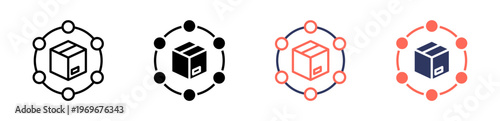supply chain icon set multiple style collection