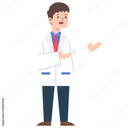 Flat Doctor Character Illustration 