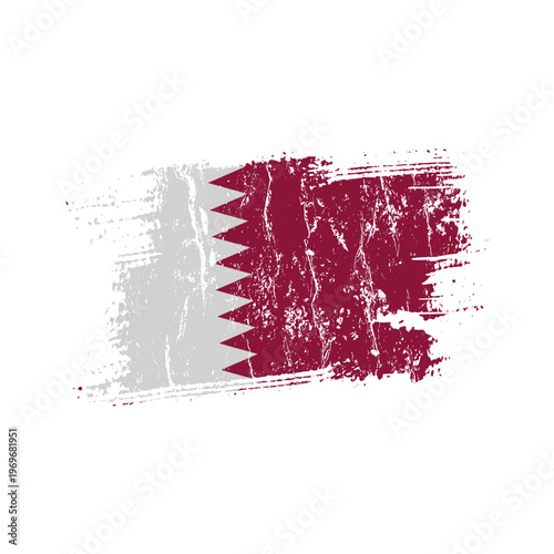 Qatar flag with grunge effect - vector illustration