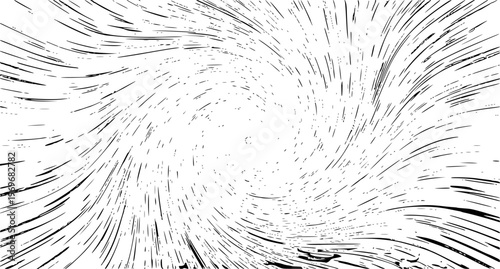 Abstract Flowing Lines Spiral Background in Black and White