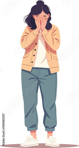 donna che piange triste delusa problemi di cuore vettoriale	
