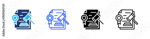 Legal Litigation Multiple Style Icon Set Collection Pack Web Banner Vector 