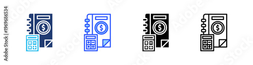 Ledger Multiple Style Icon Set Collection Pack Web Banner Vector 