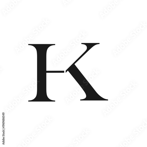 Modern abstract HK logo design 