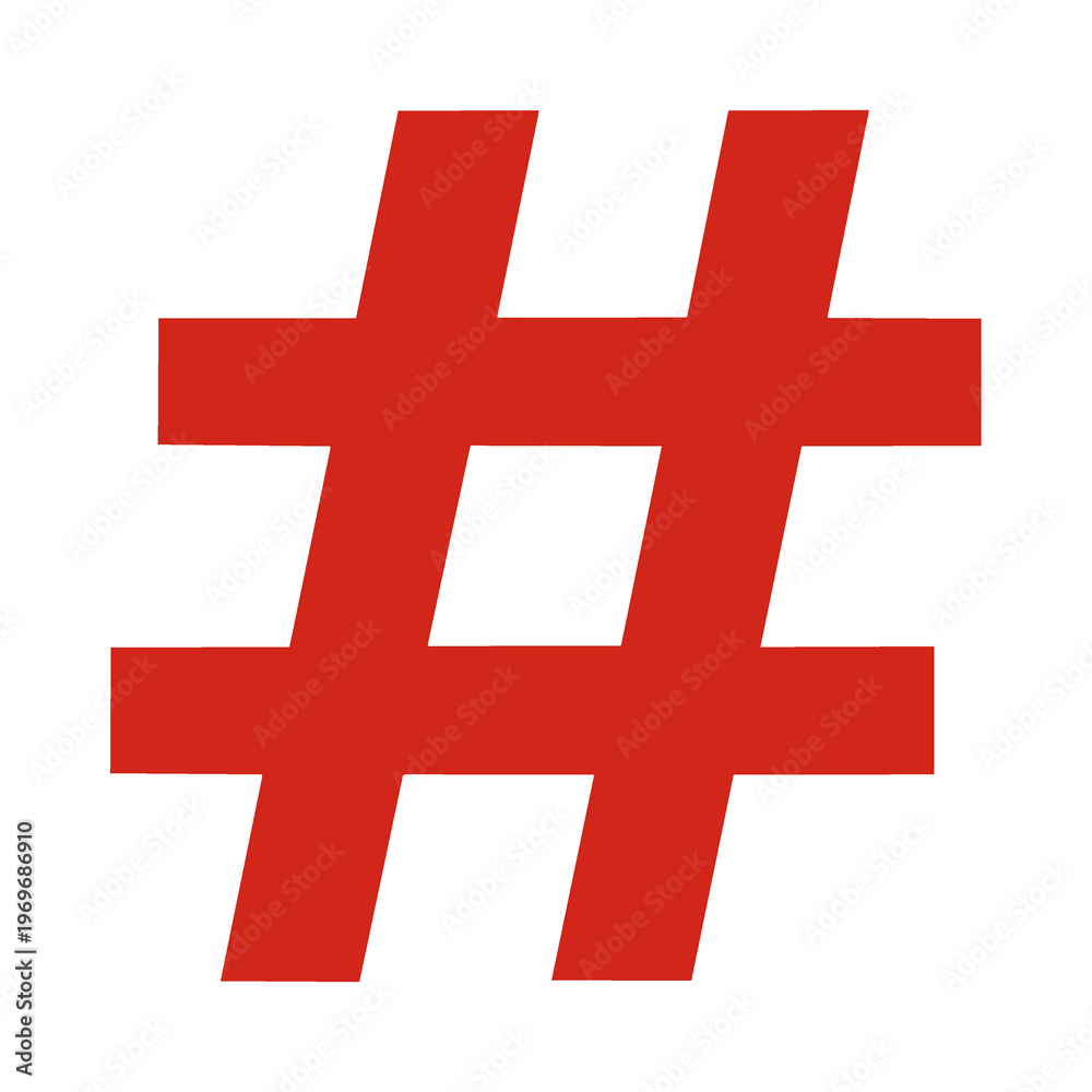 Fototapeta premium Set of modern flat social media icons including like, share, comment, notification bell, subscribe button, and hashtag symbols. Clean and minimal design suitable for web, mobile apps, UI UX, and digit