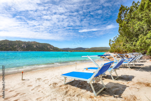 Breathtaking view of  beach of Santa Giulia resort.