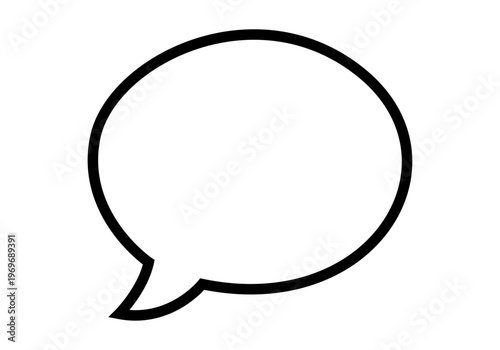 Globo de texto vacío de contorno negro para conceptos de comunicación diálogo y mensajes en redes sociales