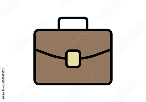 Icono de un maletín de cuero marrón clásico para uso profesional y negocios