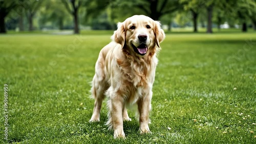 Wallpaper Mural Golden Retriever Dog Running Park. Torontodigital.ca
