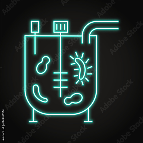 Bioreactor neon icon