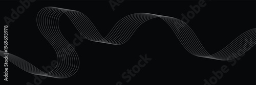 Curved wave lines pattern on white background. Wave striped lines pattern for backdrop, wallpaper template. Simple curved lines with stripes texture. Striped background. vector Illustration . EPS 10 .