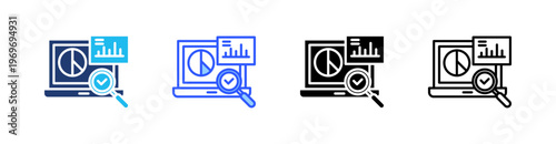 Audit Multiple Style Icon Set Collection Pack Web Banner Vector 