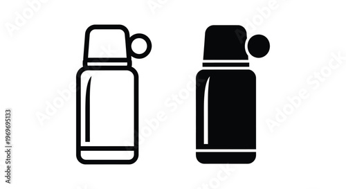 Thermos icon set, simple style vector illustration of a vacuum flask for hot drinks