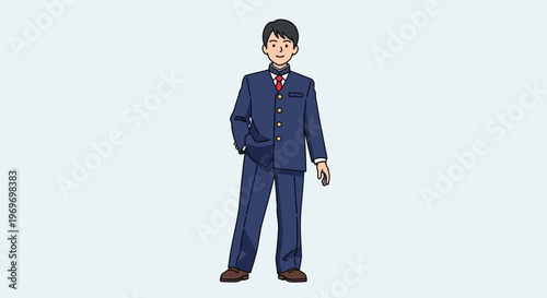 Japanese School Boy in Uniform