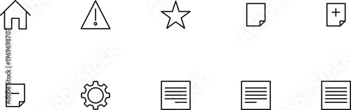 Set of outline icons simple vector symbols for UI design isolated
