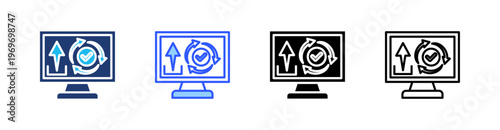 Updates Multiple Style Icon Set Collection Pack Web Banner Vector 