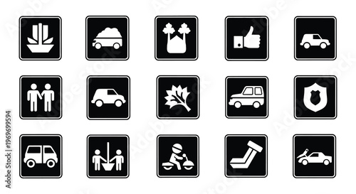 Collection of black door signs keep closed do not enter restricted access