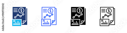 Financial Multiple Style Icon Set Collection Pack Web Banner Vector 