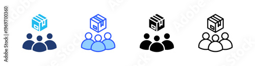 Demand Multiple Style Icon Set Collection Pack Web Banner Vector 