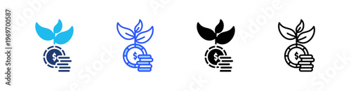 Investments Multiple Style Icon Set Collection Pack Web Banner Vector 