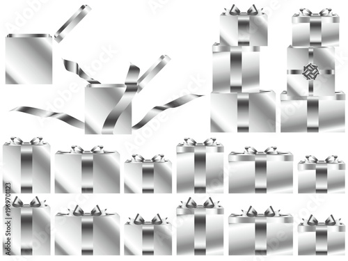 プレゼント箱横、白、2銀