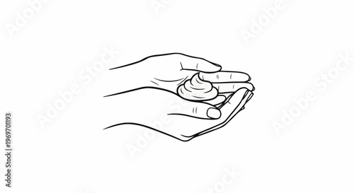 Close up of hands holding a dollop of creamy substance