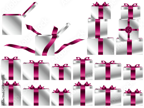 プレゼント箱横、白、12マゼンタ