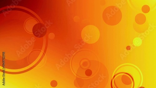 Vibrant orange background with dynamic overlapping circles