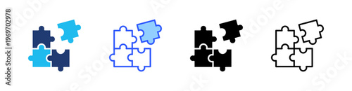 Solving Multiple Style Icon Set Collection Pack Web Banner Vector 