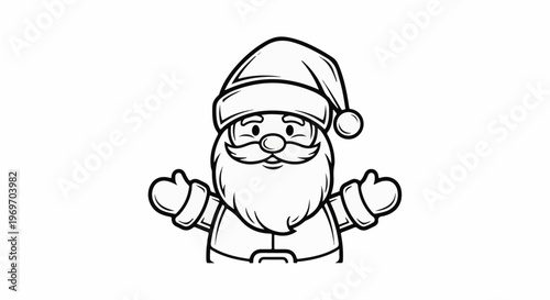 Cartoon illustration of Santa Claus with a beard and hat
