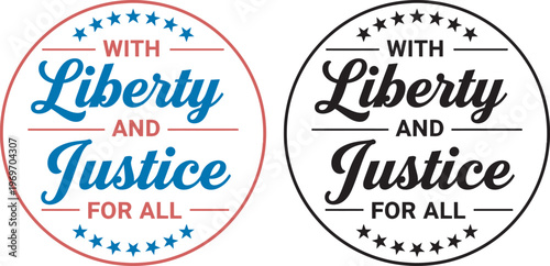 Independence Day Symbolic representation of the american pledge with liberty and justice Vector USA