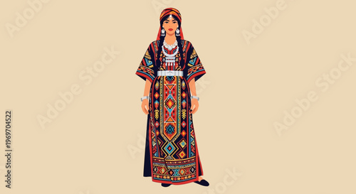 Woman in Traditional Uzbek Dress