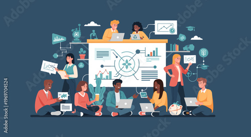 This illustration evokes a sense of calm reflection and strategic thinking. Ideal for representing concepts like mindfulness, focus, or internal delib