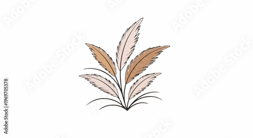 Delicate pampas grass plumes in soft earth tones