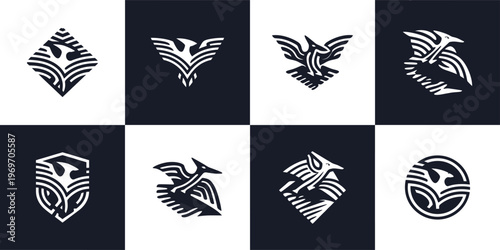 Winged Bird Flight Icon Collection