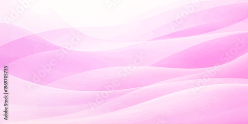 A soft pink and purple abstract background featuring smooth flowing waves and a light gradient texture creates a silk-inspired vector illustration for a modern wallpaper design
