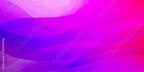 An abstract design of smooth purple and pink waves creates a bright motion background with flowing curves and light patterns for a modern vector wallpaper