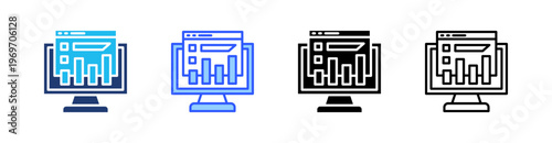 Moving Average Multiple Style Icon Set Collection Pack Web Banner Vector 