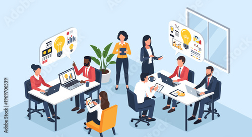 This illustration depicts a person focused on their work at a desk with a computer. Ideal for representing remote work, productivity, and modern offic