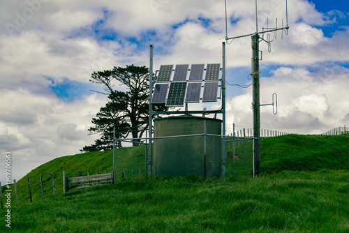 Rural Solar Panels Powering Remote Hilltop Installation