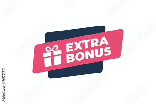 Extra Bonus Label with Gift Box Icon for Marketing Promotion