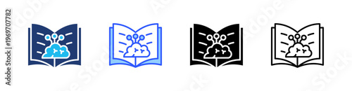 Unsupervised Learning Multiple Style Icon Set Collection Pack Web Banner Vector 