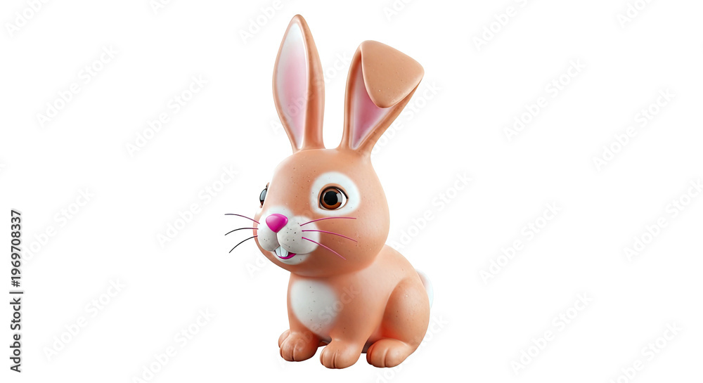 Obraz premium Cute 3D Rendered Orange Bunny