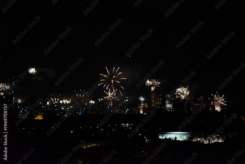 Fototapeta premium fireworks over the city