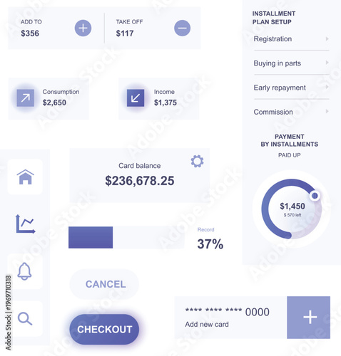 Overview of credit card payment and installment plan interface