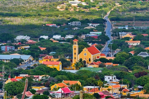 View on the Rincon village, Bonaire, Caribbean Netherlands