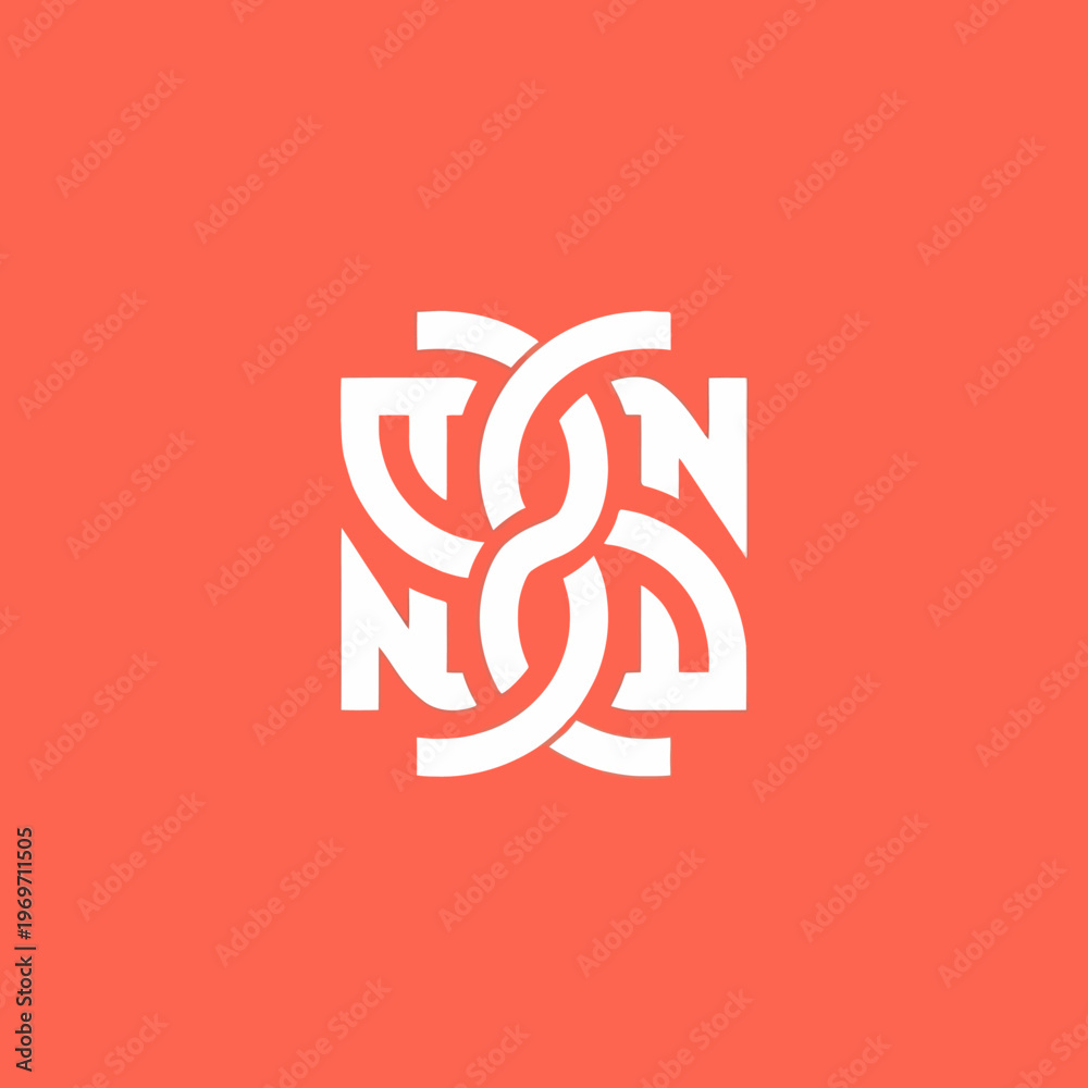 Obraz premium Abstract Interlocking Geometric Logo Design.