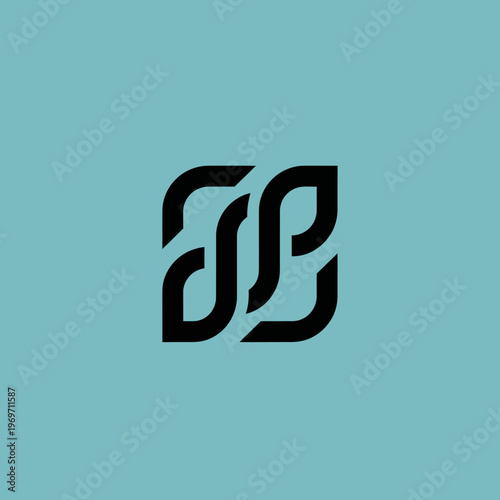 Abstract Interlocking Geometric Shapes Logo Design.