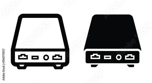 Set of router icons, network equipment symbols, internet connection devices, vector illustration