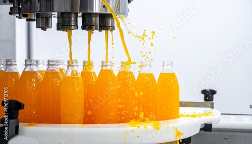 Juice Bottling Production Line with Conveyor